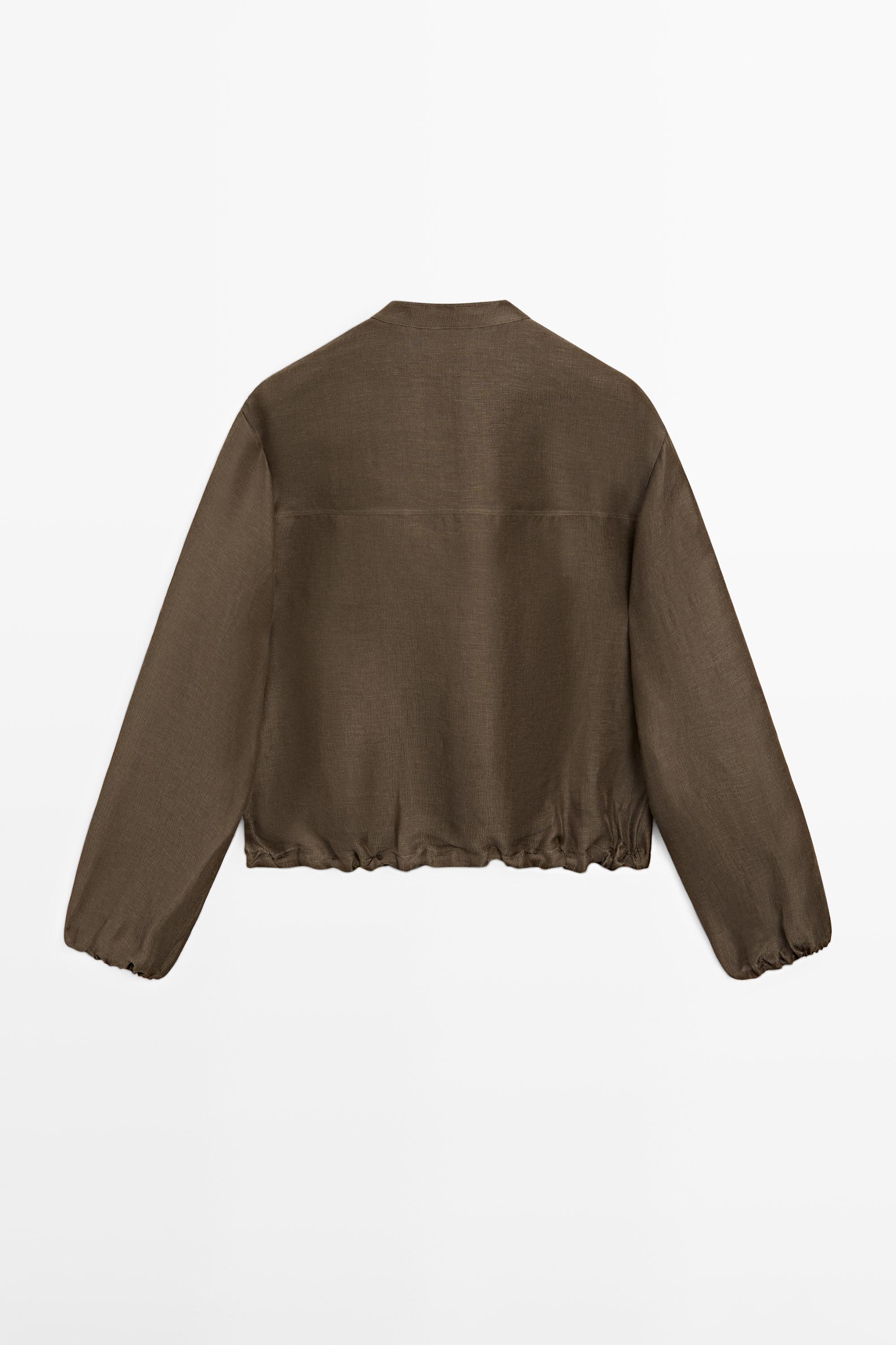 Veste bomber en lin et soie